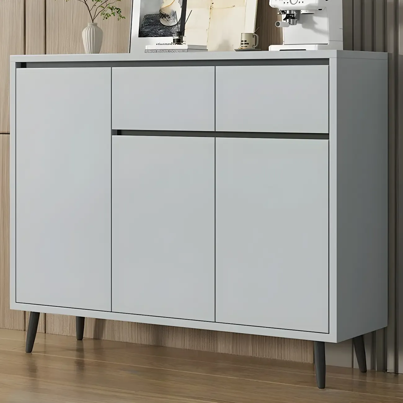 Modern Wooden Sideboard with Multi-Drawers and Cabinets Image - 6