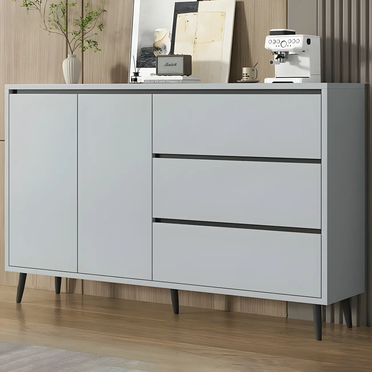 Modern Wooden Sideboard with Multi-Drawers and Cabinets Image - 7 | homeyfad