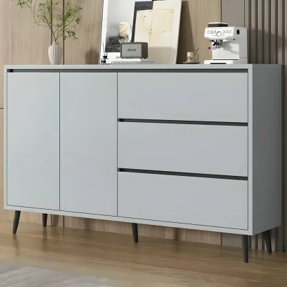 Modern Wooden Sideboard with Multi-Drawers and Cabinets Image - 7