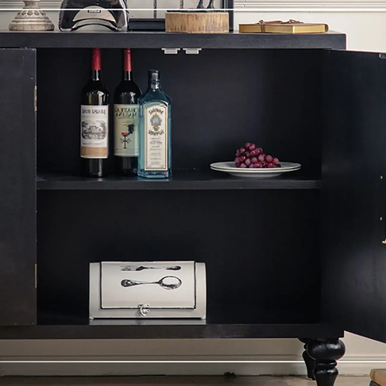 Modern Pine Sideboard with Storage for Living Room Image - 8