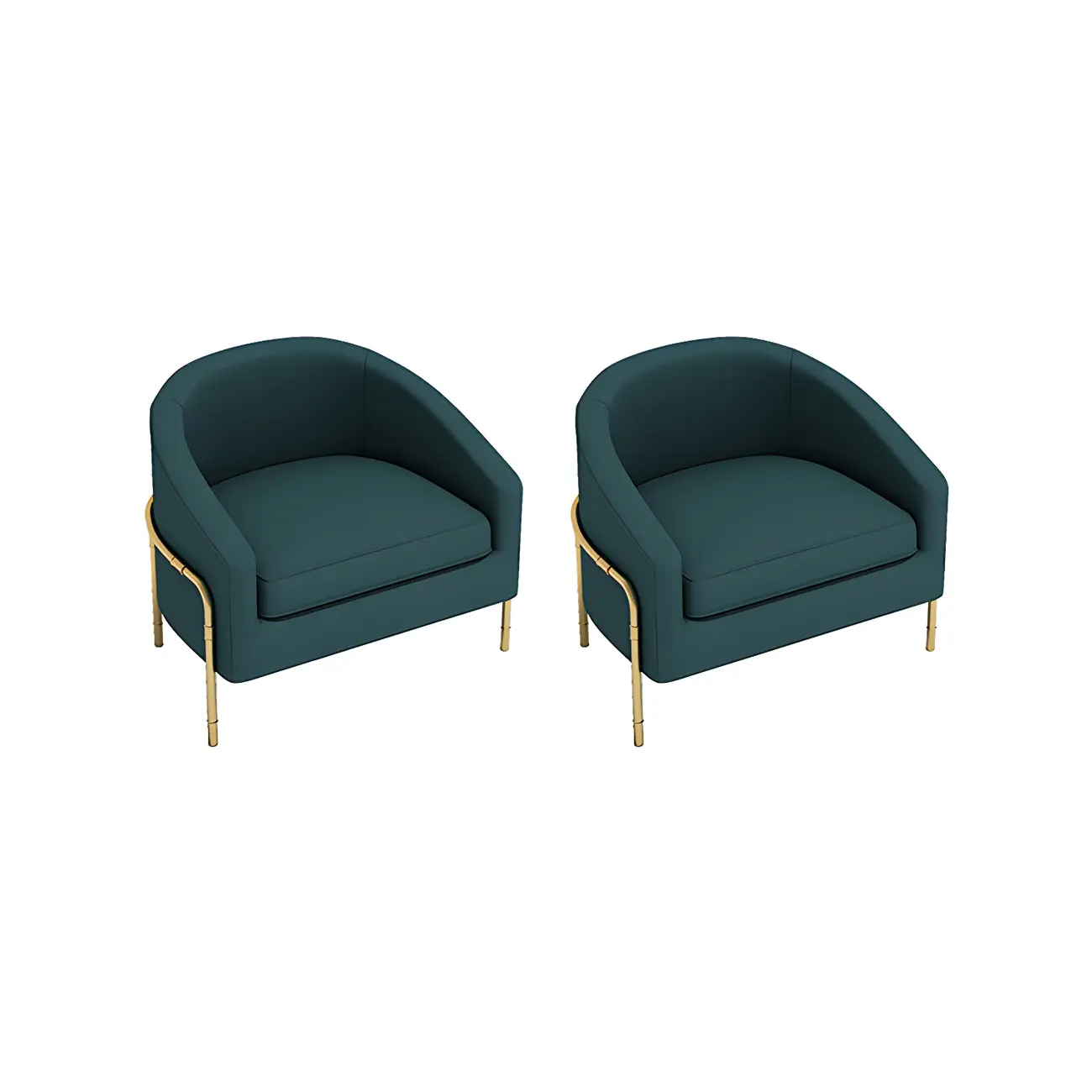 Scandinavian Linen Barrel Chair with Sloped Arms Image - 2 | homeyfad