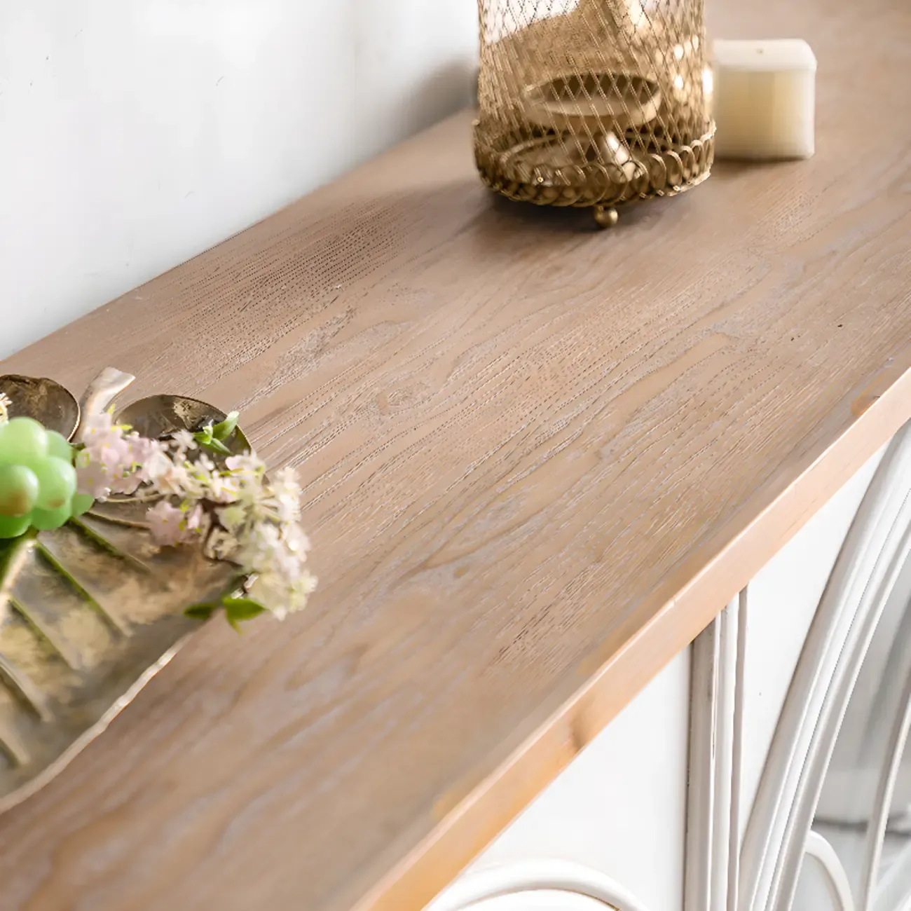 French Country Arch Storage Cabinet for Living Room Display Image - 8