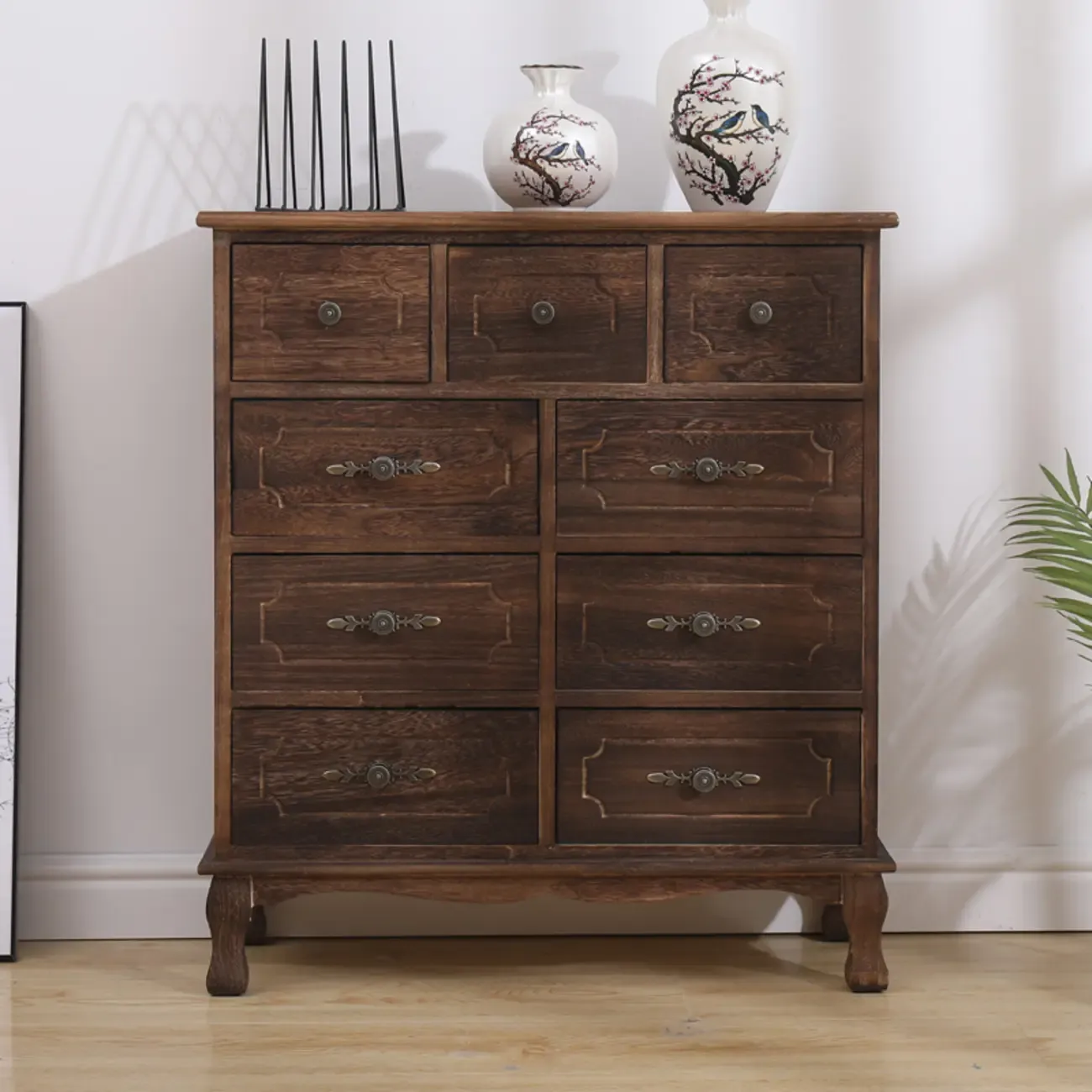 Rustic Wooden Cabinet for Living Room with Standard Length  Image - 1