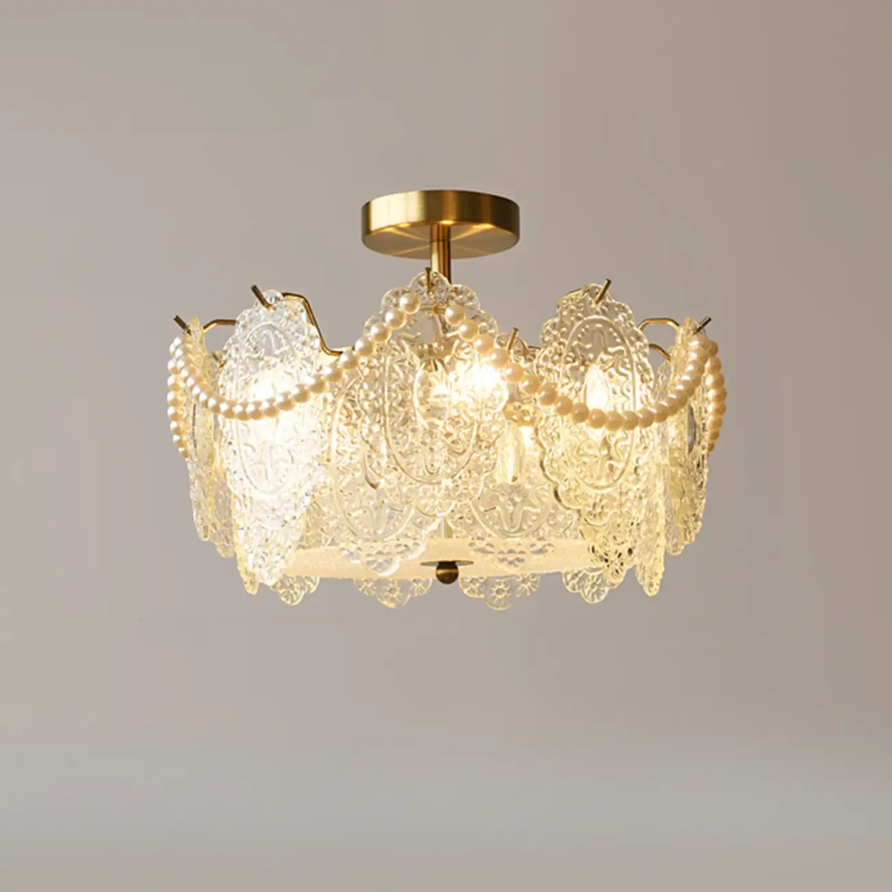 Luxury Ceiling Light with Ambient Shade for Living Room Image - 3