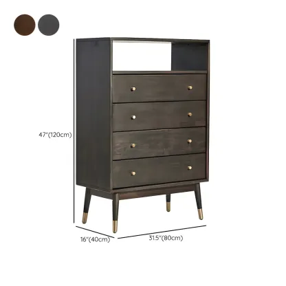 Modern Rubberwood Bedroom Storage Cabinet with 4 Drawers #size