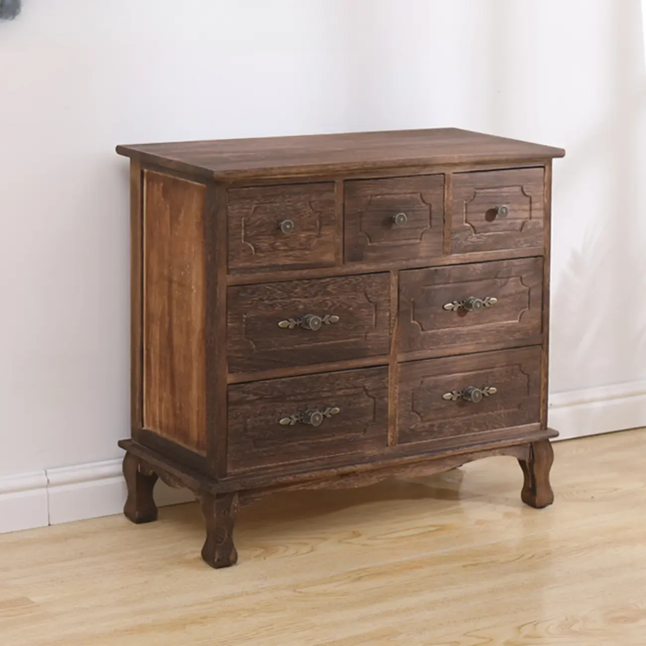 Rustic Wooden Cabinet for Living Room with Standard Length  Image - 2