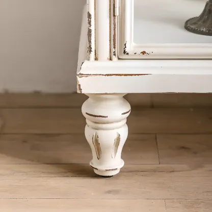 French Country Arch Storage Cabinet for Living Room Display Image - 10