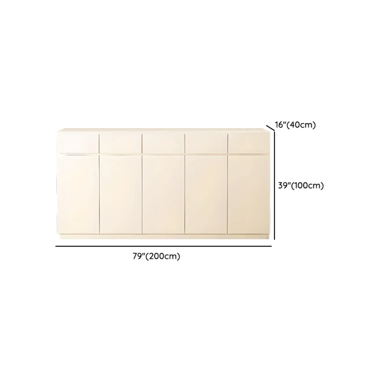 White Wooden Credenza with Drawers and Cabinets Image - 13 | homeyfad