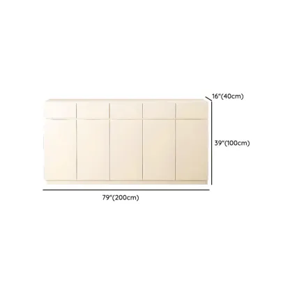 White Wooden Credenza with Drawers and Cabinets Image - 13