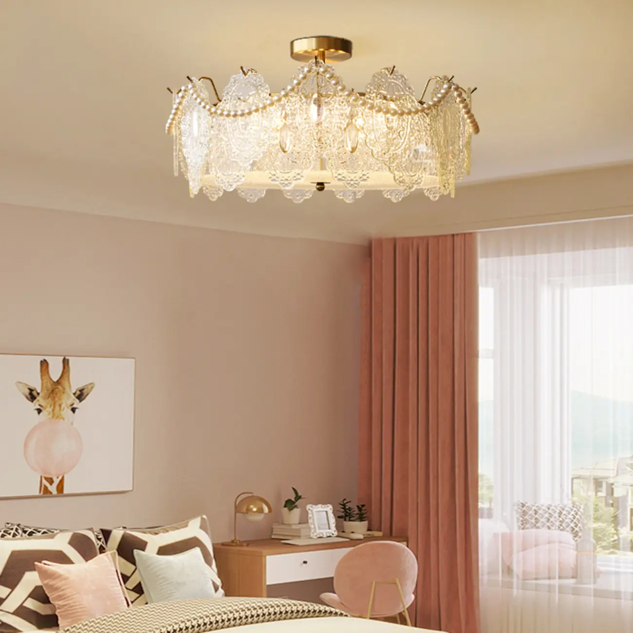 Luxury Ceiling Light with Ambient Shade for Living Room Image - 4 | homeyfad