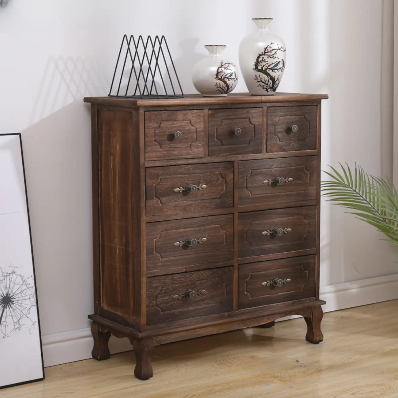 Rustic Wooden Cabinet for Living Room with Standard Length  Image - 3 | homeyfad