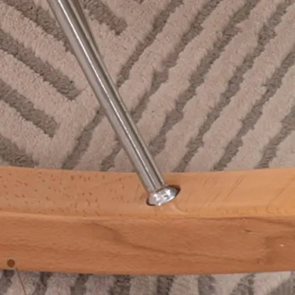 Modern Flannel Upholstered Armless Rocking Chair with Ottoman Image - 9