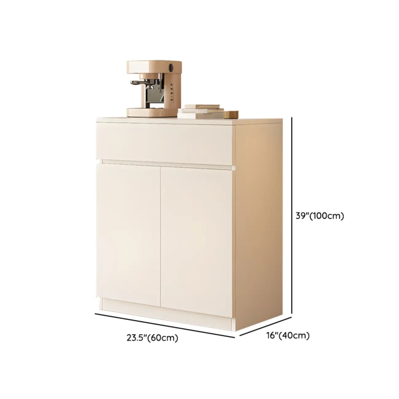 White Wooden Credenza with Drawers and Cabinets Image - 15