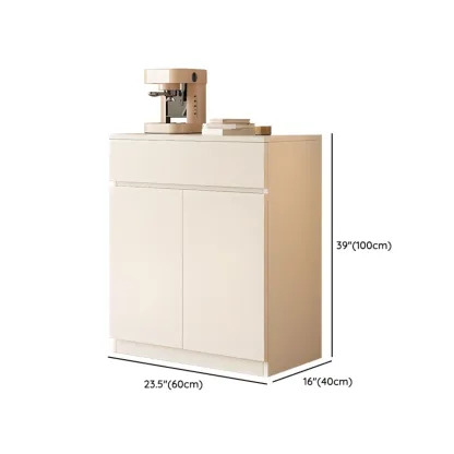 White Wooden Credenza with Drawers and Cabinets Image - 15