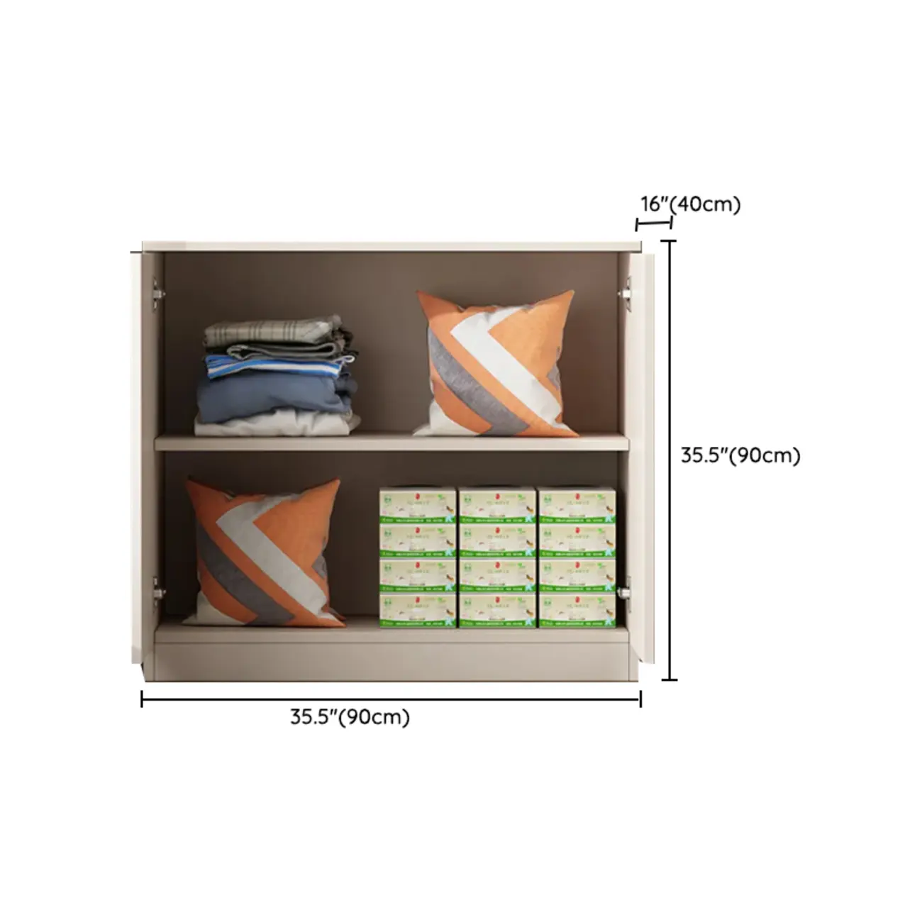 Modern Space-saving Accent Cabinet with Exterior Shelf Image - 24 | homeyfad