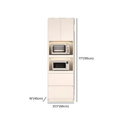 White Wooden Credenza with Drawers and Cabinets Image - 16
