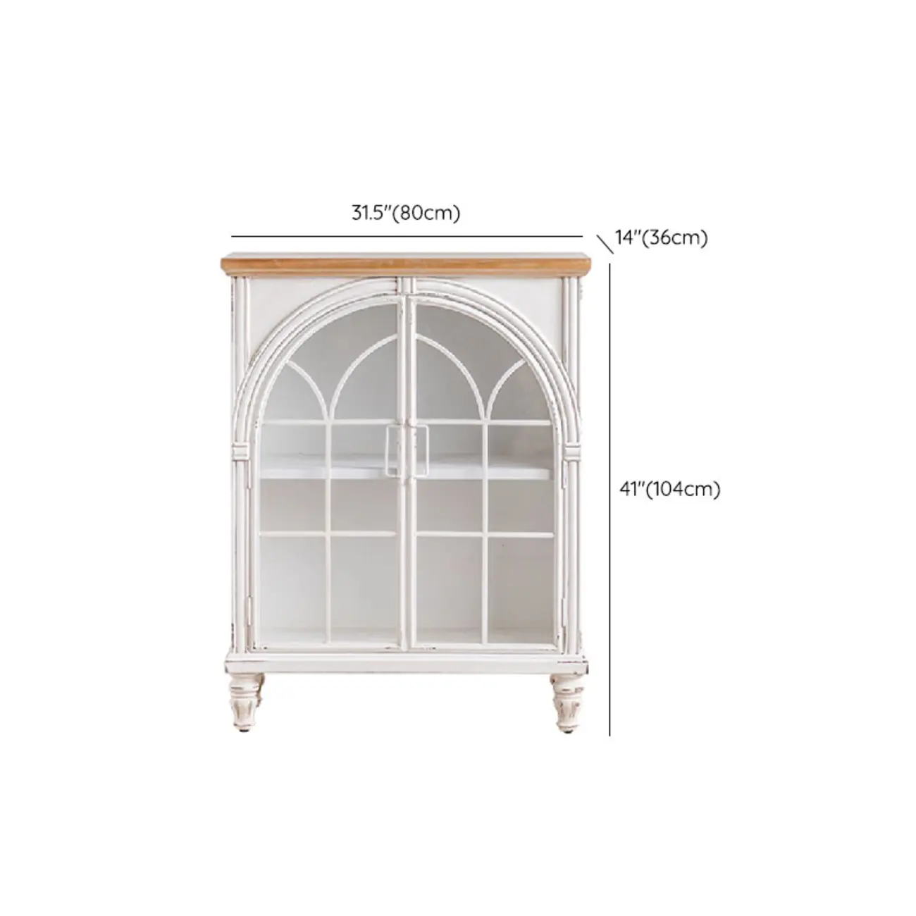 French Country Arch Storage Cabinet for Living Room Display Image - 13 | homeyfad