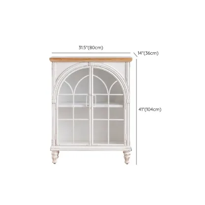 French Country Arch Storage Cabinet for Living Room Display Image - 13