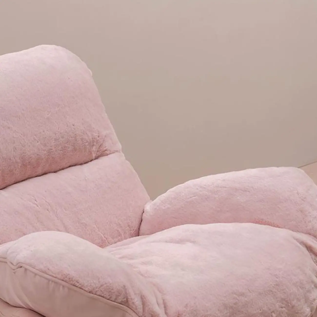 Modern Flannel Upholstered Armless Rocking Chair with Ottoman Image - 11 | homeyfad