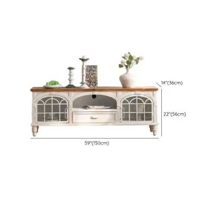 French Country Arch Storage Cabinet for Living Room Display Image - 14
