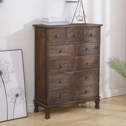 Rustic Wooden Cabinet for Living Room with Standard Length  Image - 5