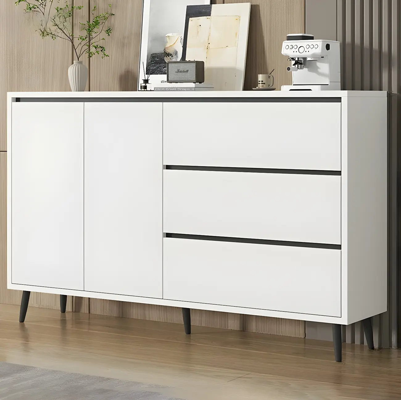 Modern Wooden Sideboard with Multi-Drawers and Cabinets Image - 16 | homeyfad