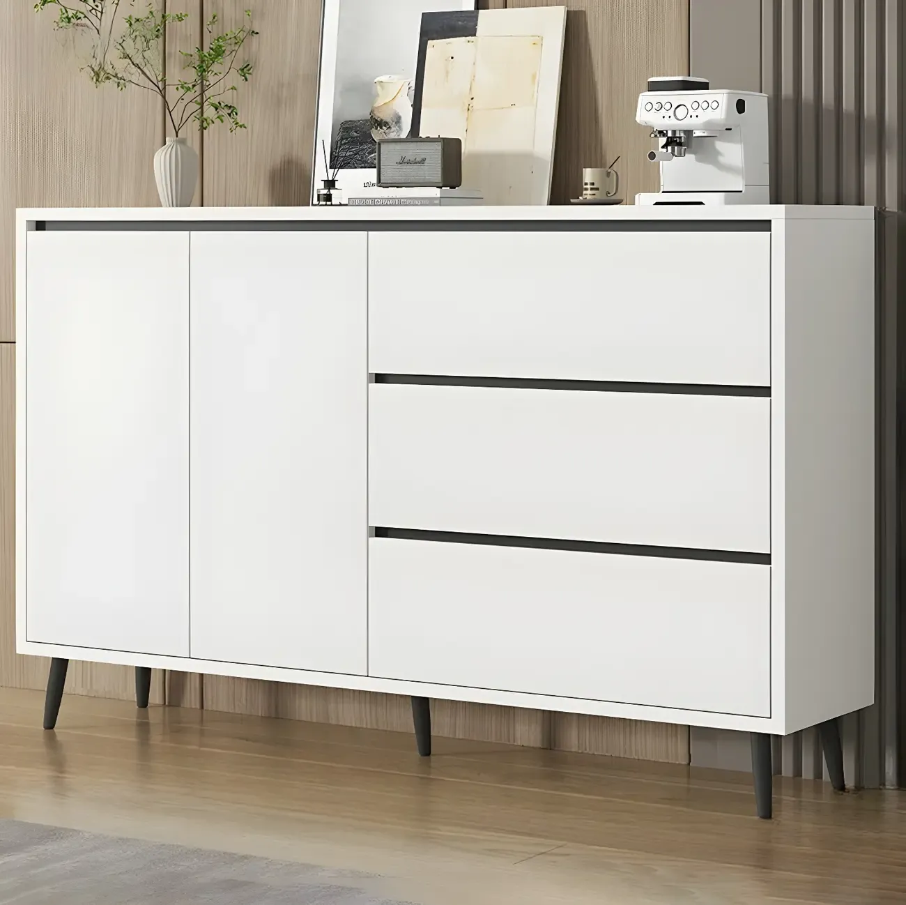 Modern Wooden Sideboard with Multi-Drawers and Cabinets Image - 16