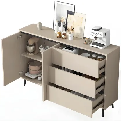 Modern Wooden Sideboard with Multi-Drawers and Cabinets Image - 17
