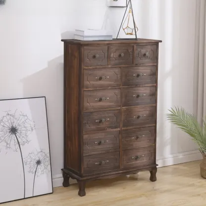 Rustic Wooden Cabinet for Living Room with Standard Length  Image - 7