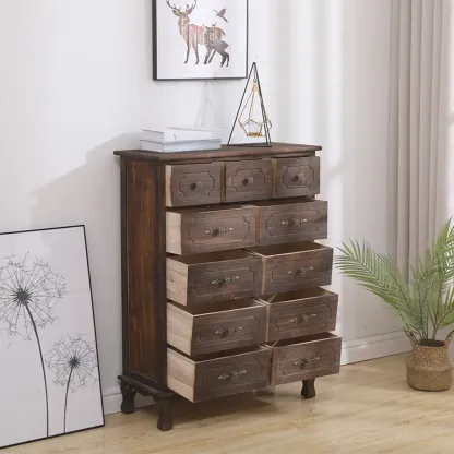 Rustic Wooden Cabinet for Living Room with Standard Length  Image - 8