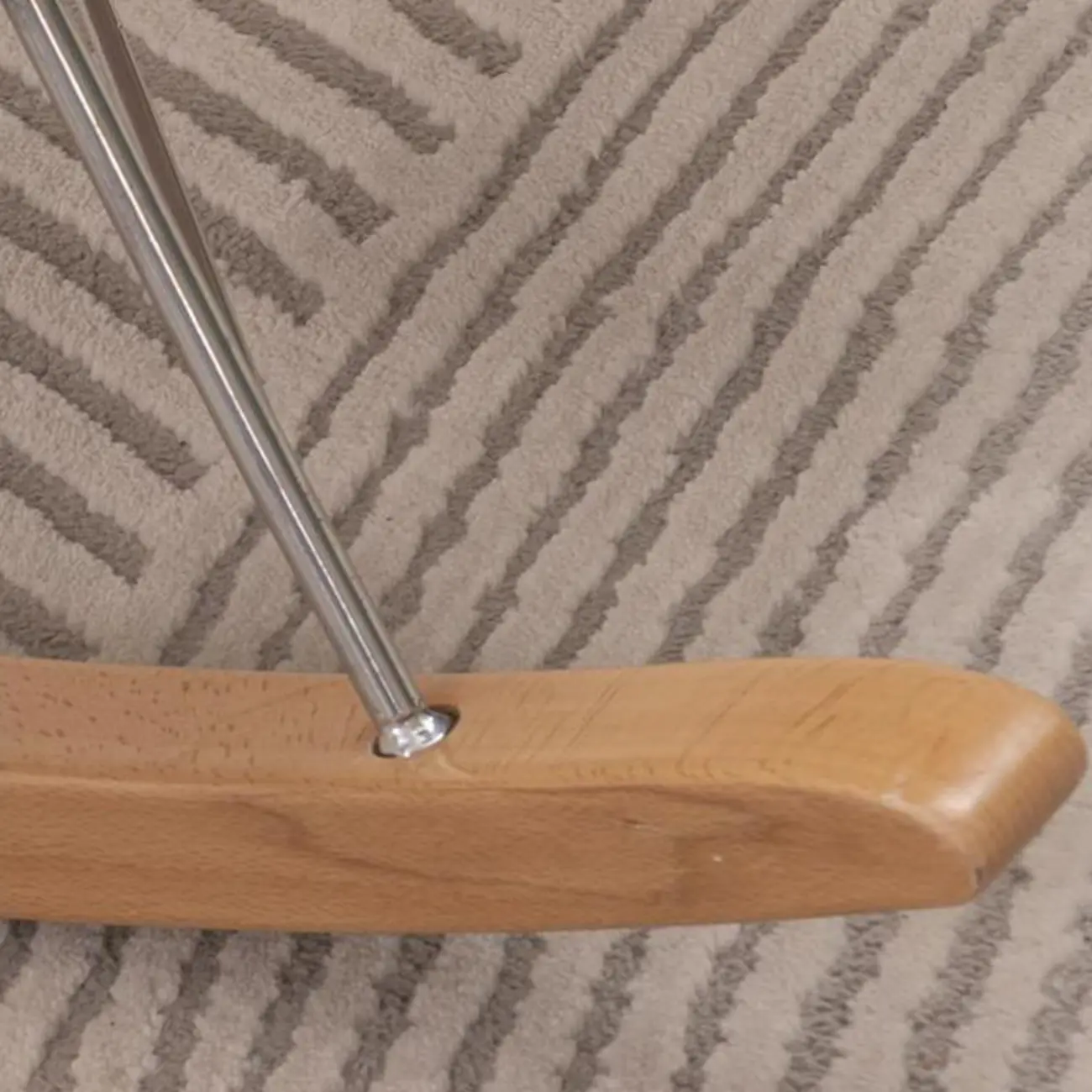 Modern Flannel Upholstered Armless Rocking Chair with Ottoman Image - 14 | homeyfad