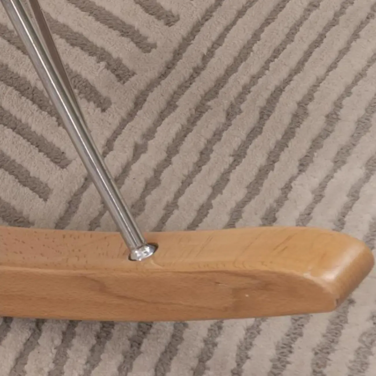 Modern Flannel Upholstered Armless Rocking Chair with Ottoman Image - 14