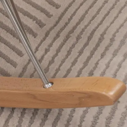 Modern Flannel Upholstered Armless Rocking Chair with Ottoman Image - 14