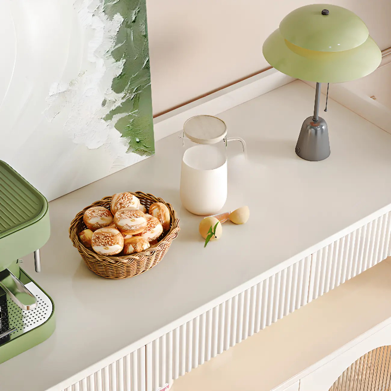 Modern White Accent Cabinet with Drawers & Glass Doors  Image - 10 | homeyfad