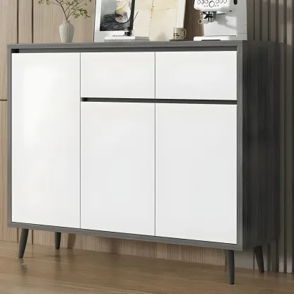 Modern Wooden Sideboard with Multi-Drawers and Cabinets Image - 20
