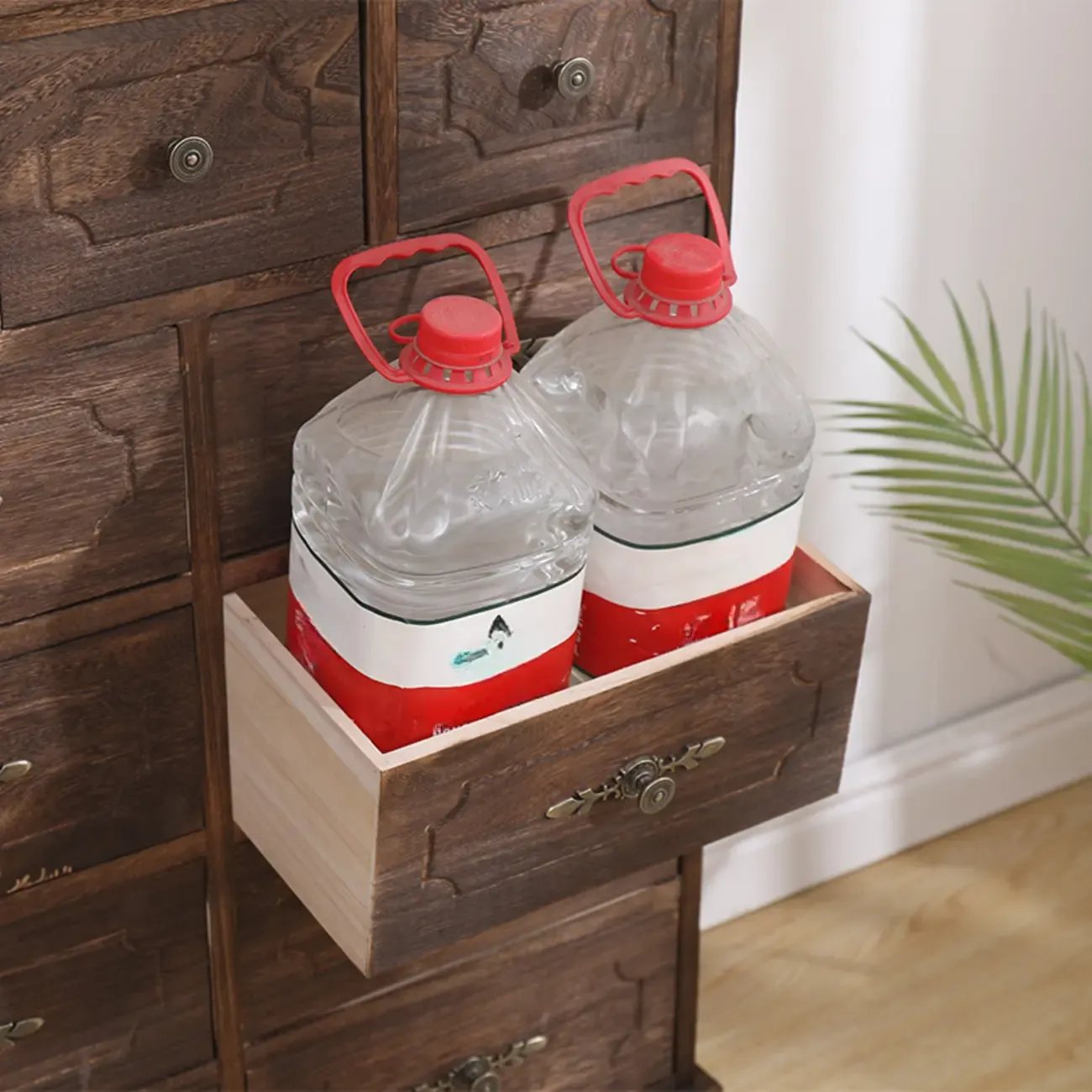 Rustic Wooden Cabinet for Living Room with Standard Length  Image - 10