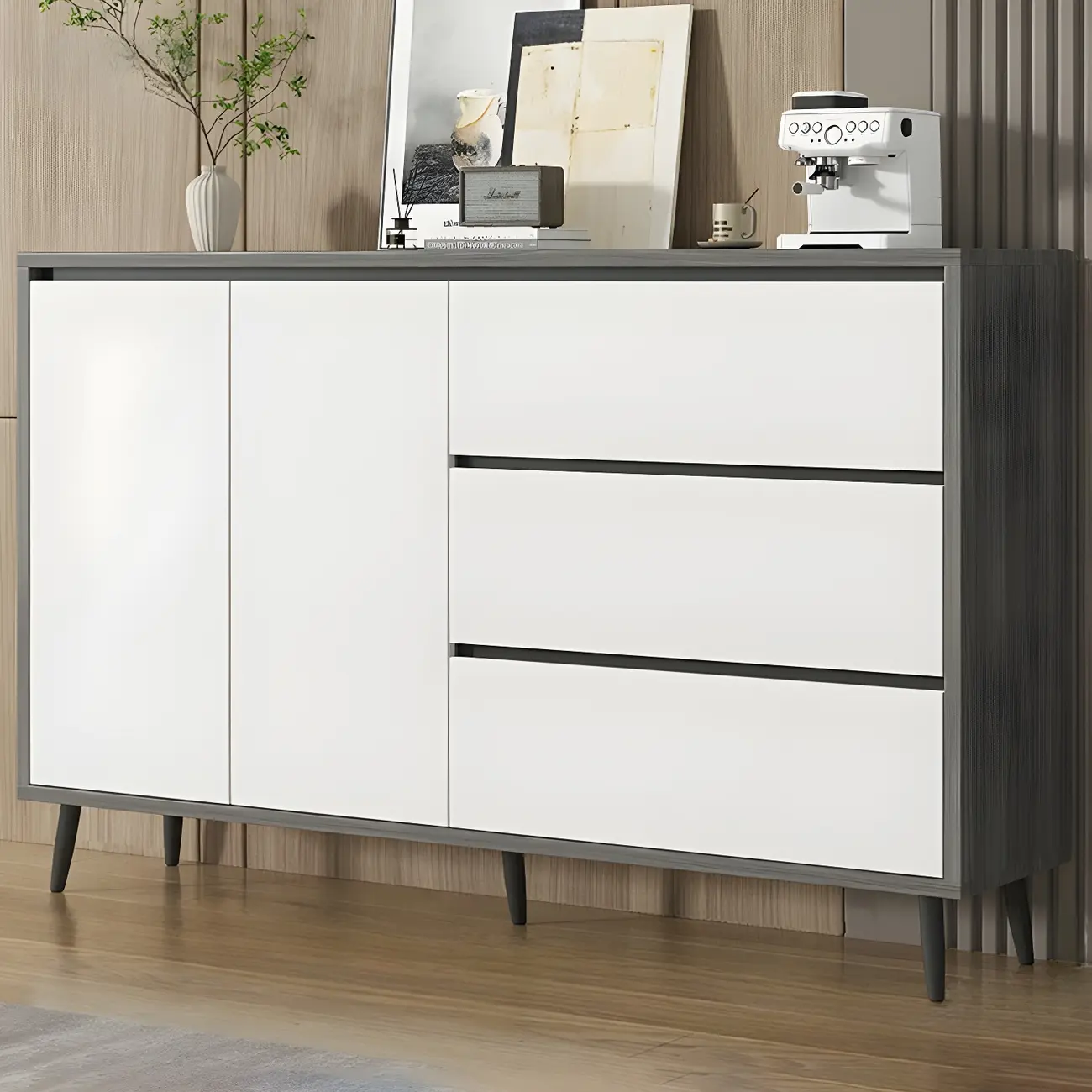 Modern Wooden Sideboard with Multi-Drawers and Cabinets Image - 21 | homeyfad
