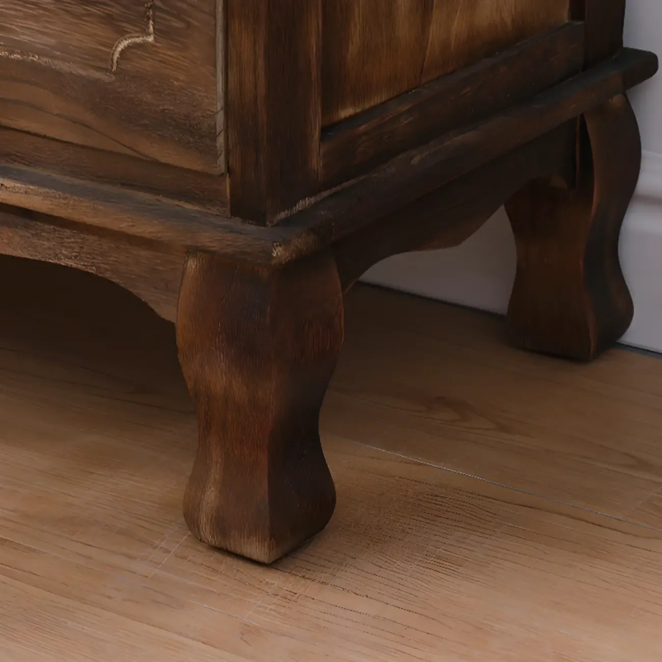 Rustic Wooden Cabinet for Living Room with Standard Length  Image - 12