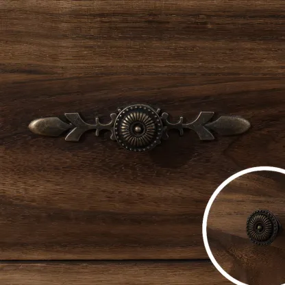 Rustic Wooden Cabinet for Living Room with Standard Length  Image - 13