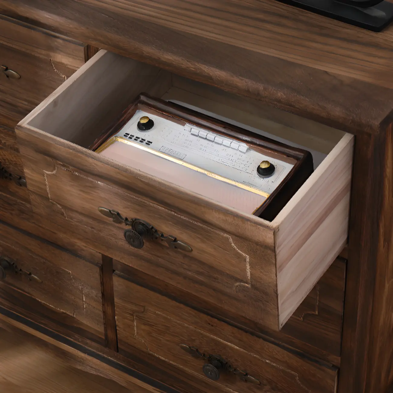 Rustic Wooden Cabinet for Living Room with Standard Length  Image - 14 | homeyfad