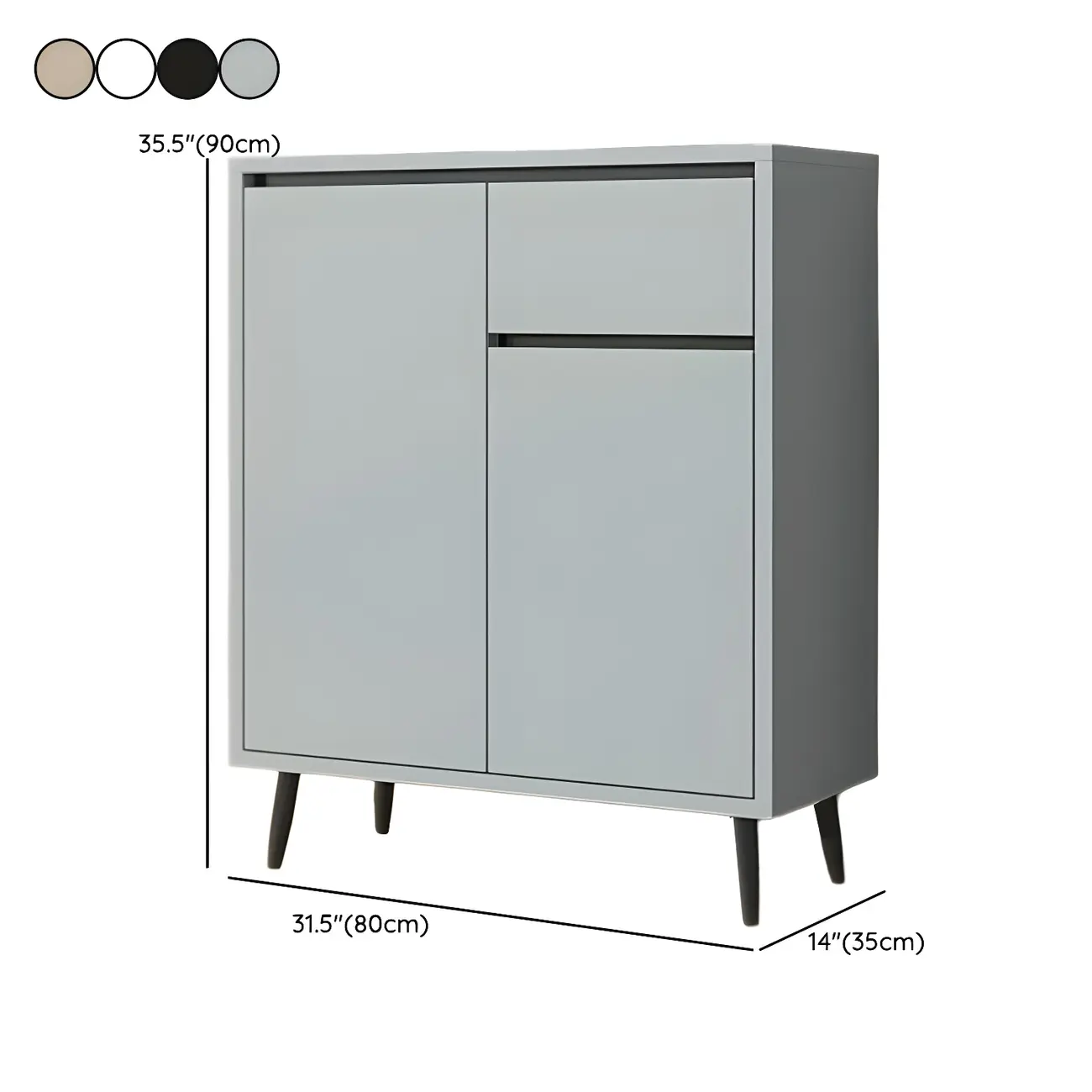 Modern Wooden Sideboard with Multi-Drawers and Cabinets #size