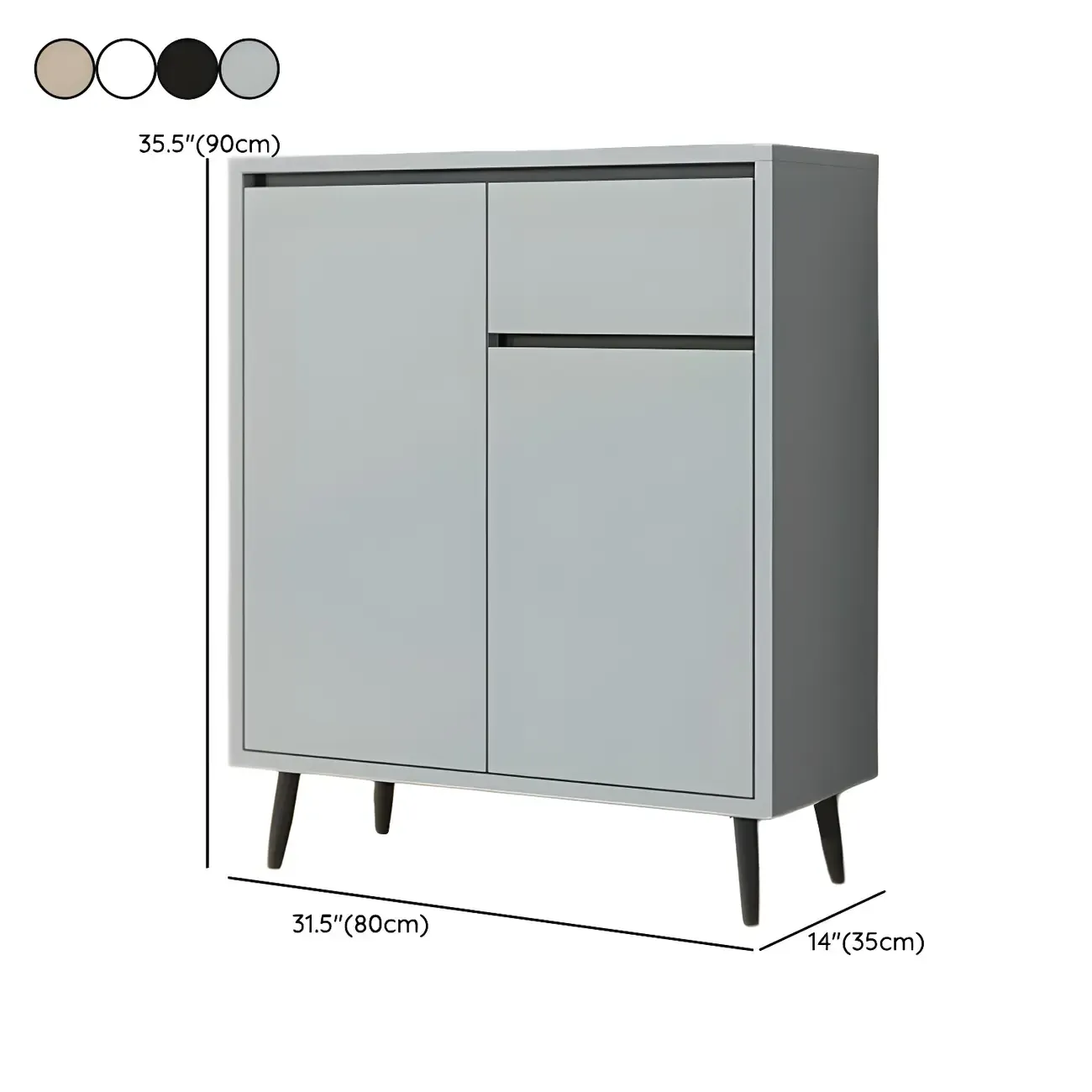 Modern Wooden Sideboard with Multi-Drawers and Cabinets #size