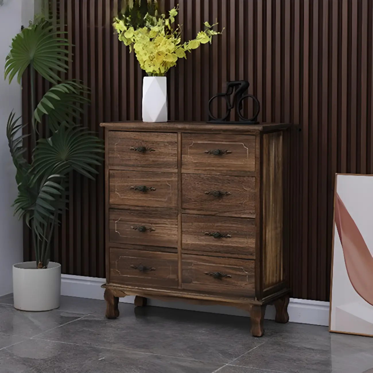 Rustic Wooden Cabinet for Living Room with Standard Length  Image - 16 | homeyfad