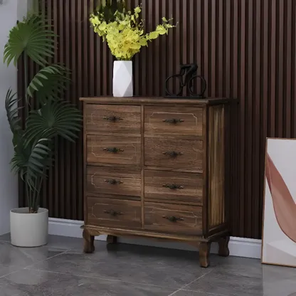 Rustic Wooden Cabinet for Living Room with Standard Length  Image - 16