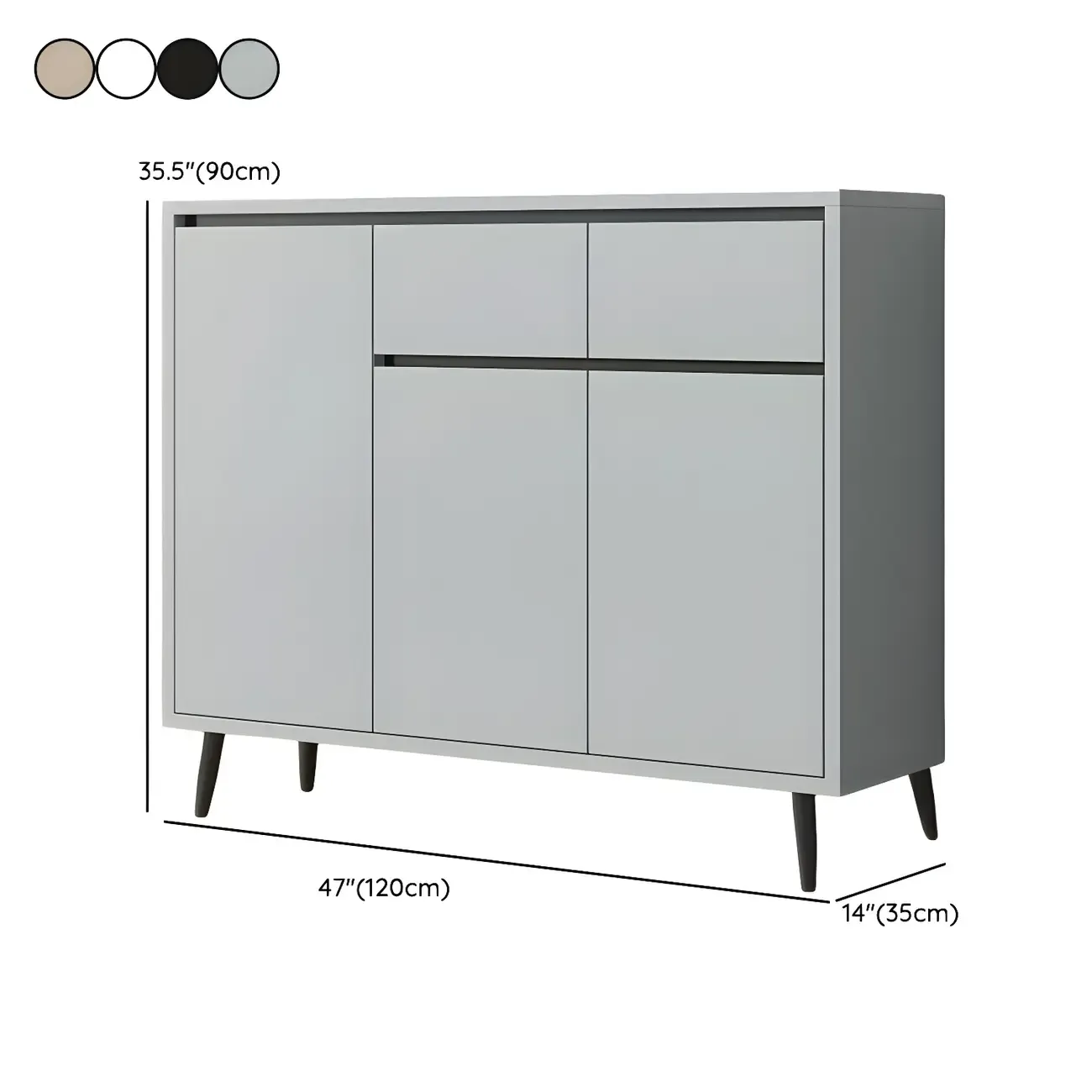 Modern Wooden Sideboard with Multi-Drawers and Cabinets Image - 28