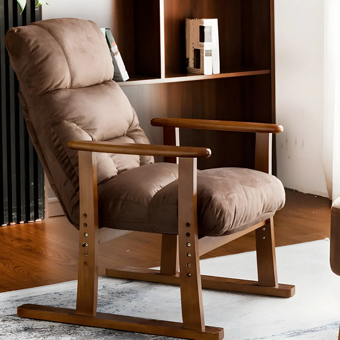 Comfort Modern Velvet Recliner Chair with Wood Frame Image - 1 | homeyfad
