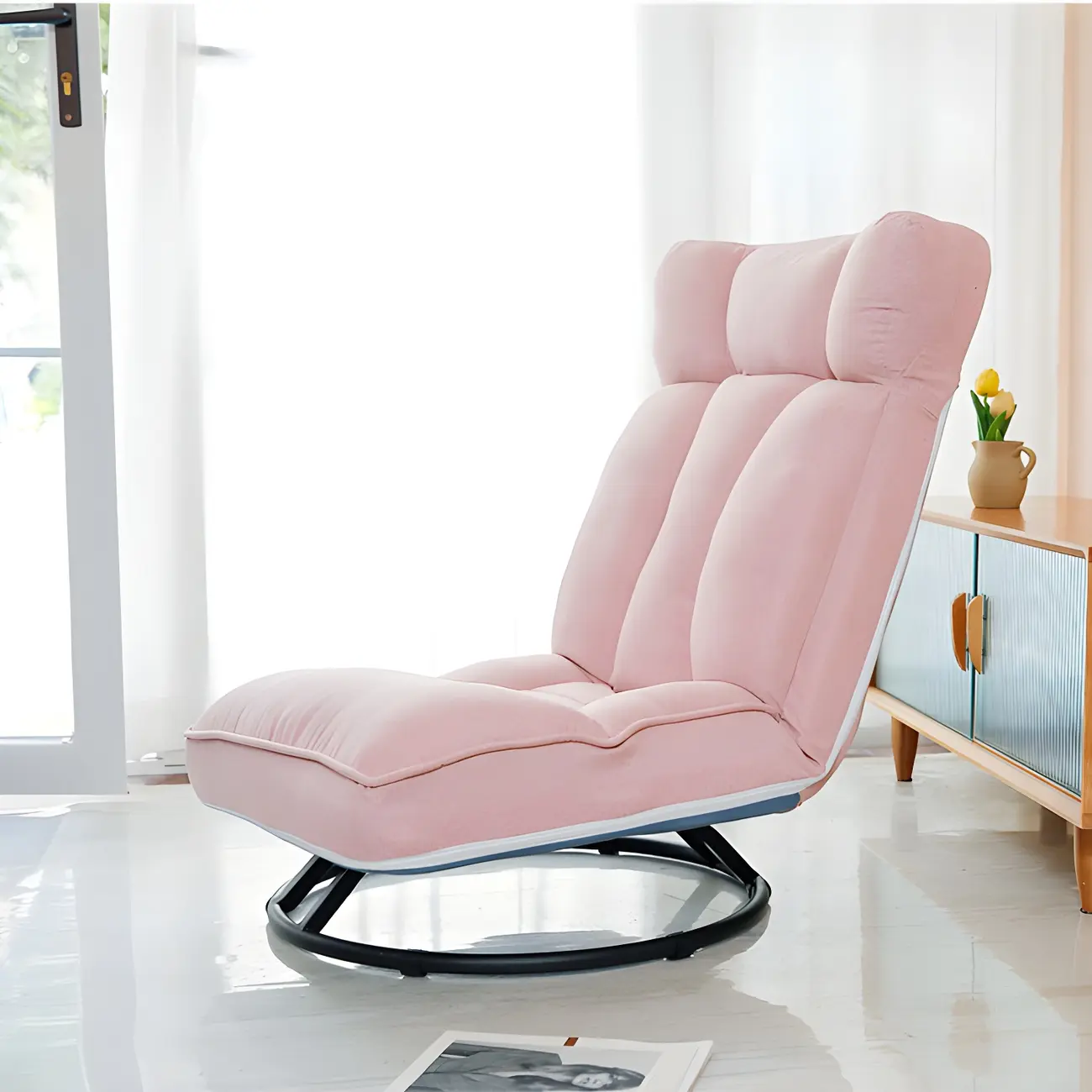 Manual Rocker Recliner Chair with Swivel for Small Spaces Image - 2 | homeyfad