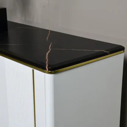 Glam Dark Gray Wooden Cabinet with Free Standing Design Image - 4