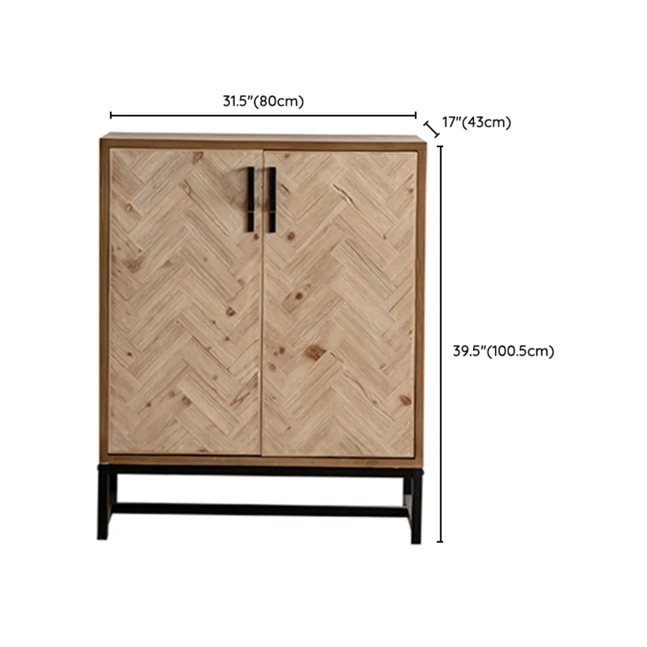 Rustic Natural Finish Cabinet with Exterior Shelf & Barn Door Image - 9 | homeyfad