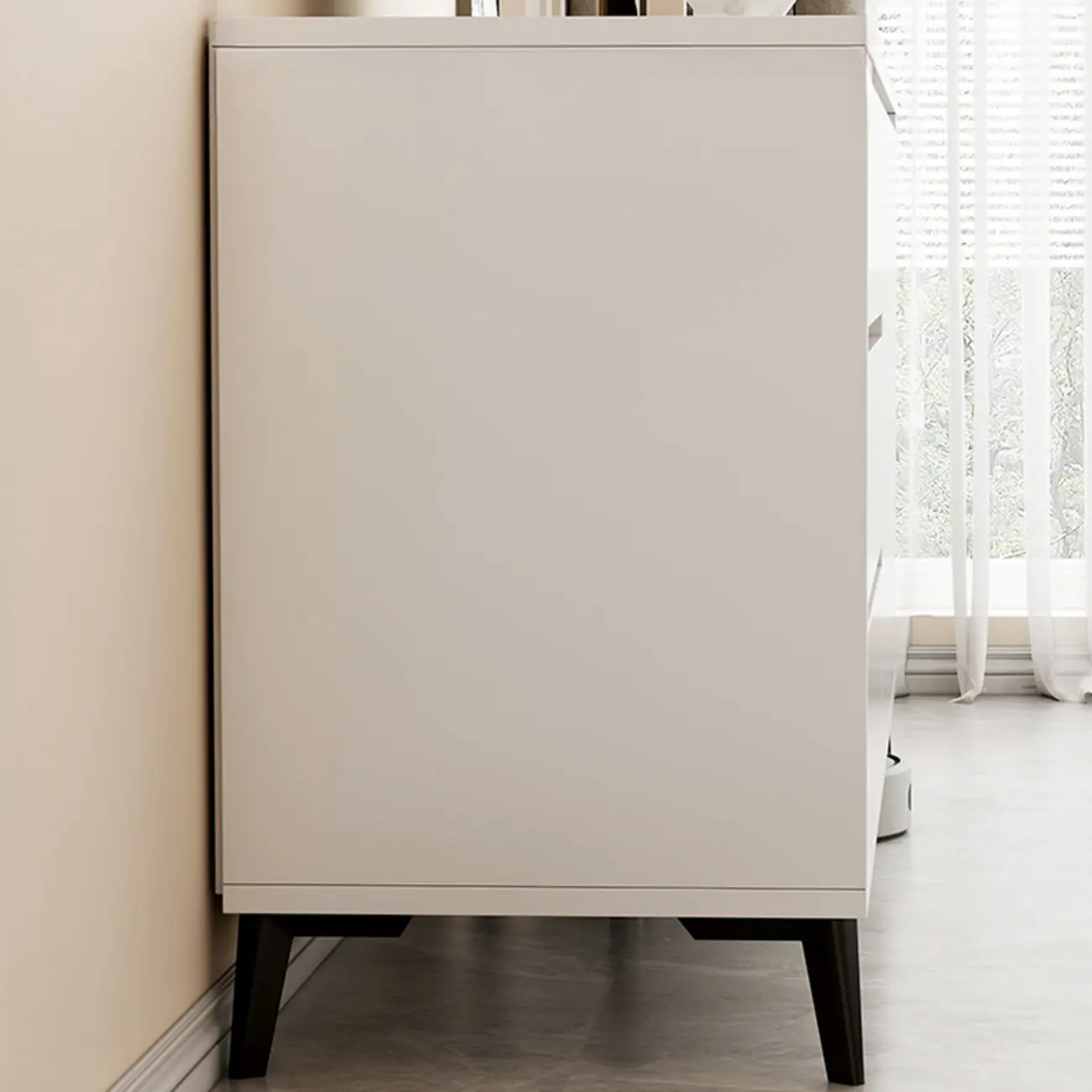 Modern Rectangular White Wooden Storage Cabinet with 5 Sizes Image - 3 | homeyfad